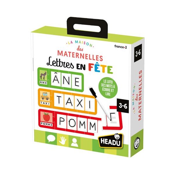 Jeu écriture et lettres headu lettre en