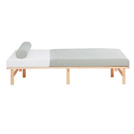 Lit double 140x200 matelas bois naturel