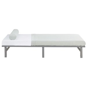 Lit double 140x200 matelas bois gris