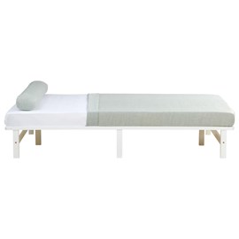 Lit double 140x200 matelas bois blanc