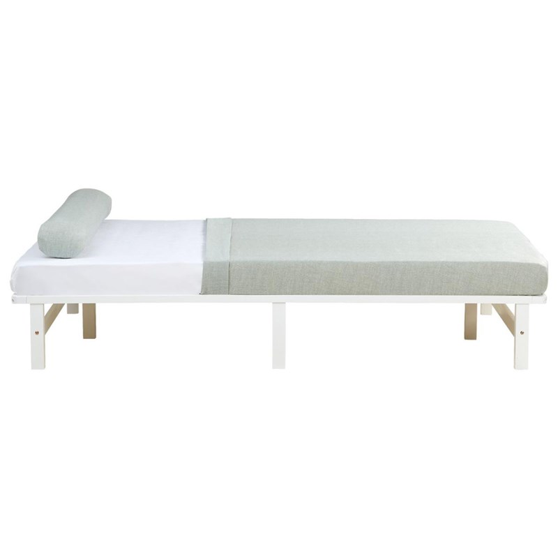 Homestyle4u - Lit double 140x200 matelas bois blanc