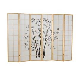 Paravent bois 6 pans bambou clair