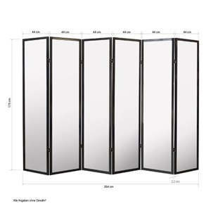 Paravent bois 6 pans clair