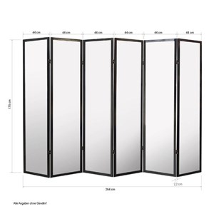 Paravent bois 6 pans shoji noir