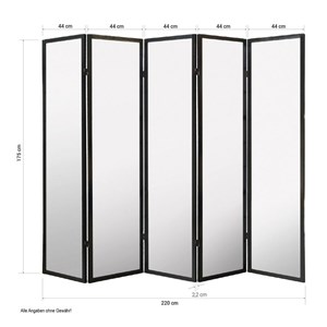 Paravent bois 5 pans noir
