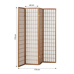 Paravent bois pans shoji marron pliable