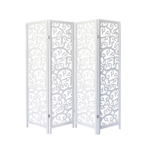 Paravent bois pans - blanc