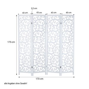 Paravent bois pans - blanc