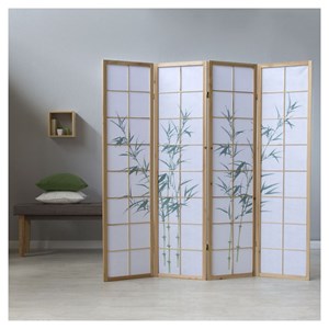 Paravent bois pans bambou clair