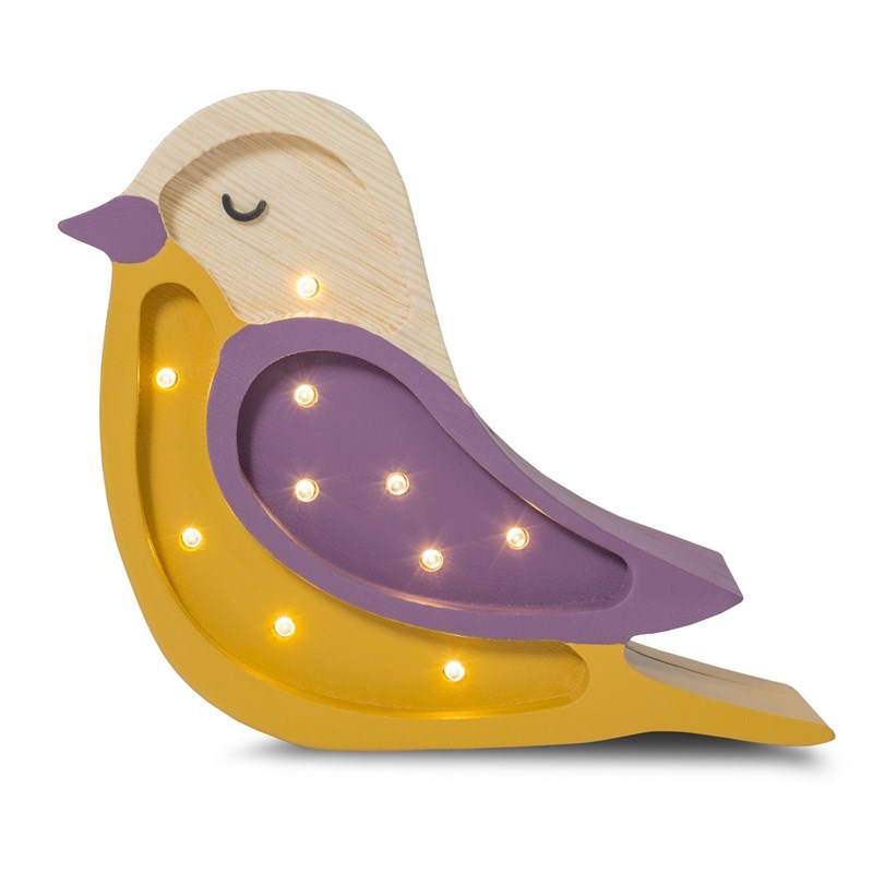 Little Lights - Lampe veilleuse oiseau bordeaux moutarde