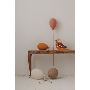 Lampe veilleuse oiseau bordeaux moutarde