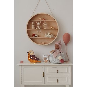 Lampe veilleuse oiseau bordeaux moutarde