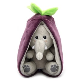 Peluche flipetz eléphant aubergine