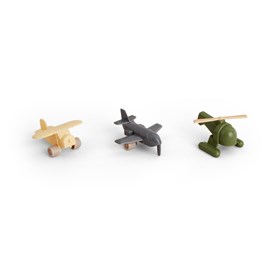 3 avions en bioplastique 7 cm