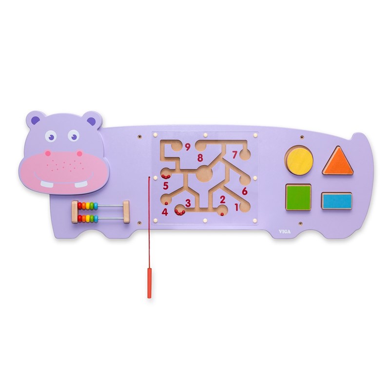 Panneau d'activités mural hippopotame