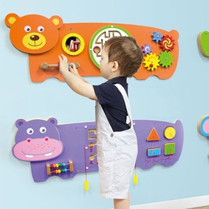 Panneau d'activités mural hippopotame