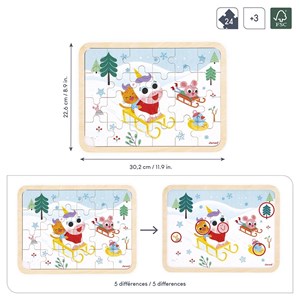 Puzzle en bois a la montagne 24 pièces