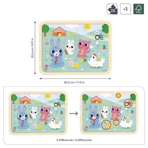 Puzzle en bois a la ferme 24 pièces
