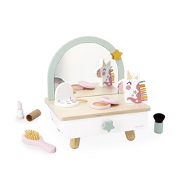 Coiffeuse de table en bois licorne