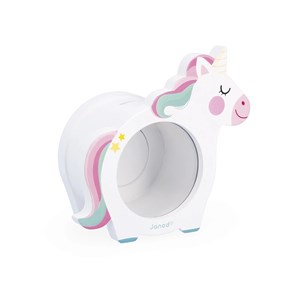 Tirelire licorne en bois