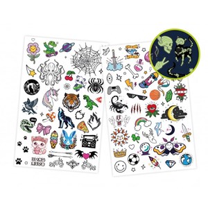 75 tattoos lavables phosphorescents