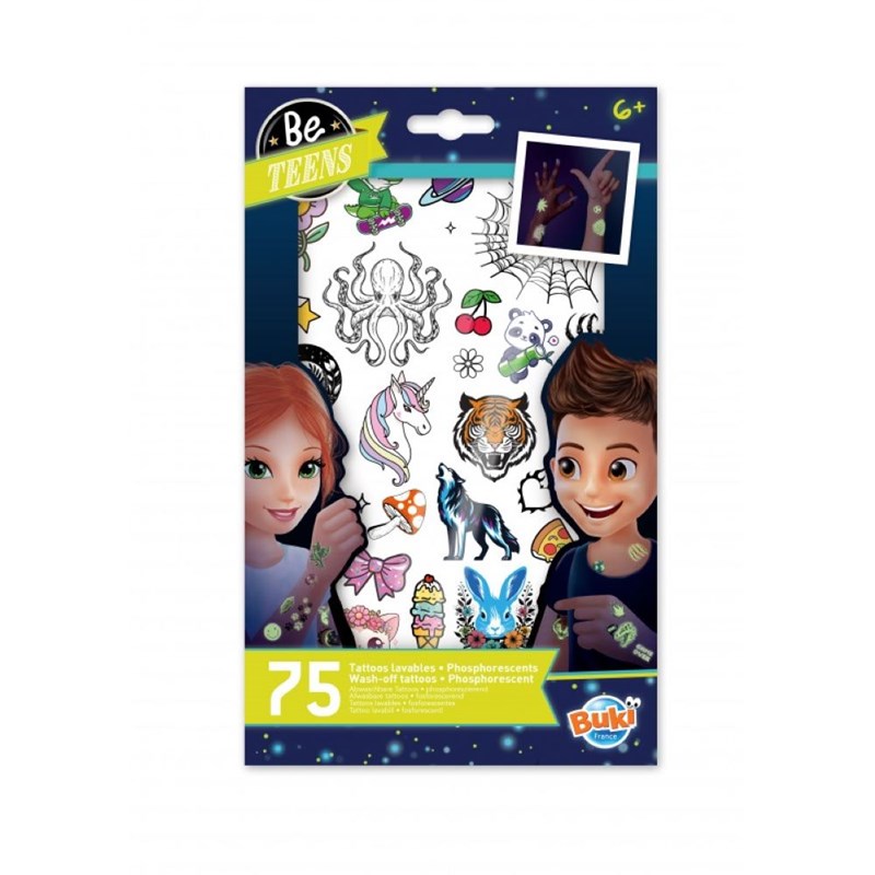 75 tattoos lavables phosphorescents