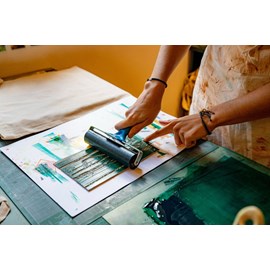 Atelier - linogravure sur sac - paris