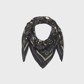 Foulard en laine madeleine noir