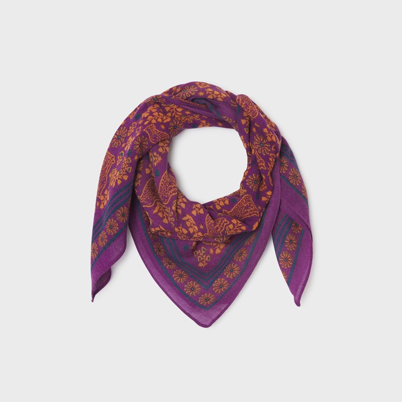 Foulard en laine constance prune