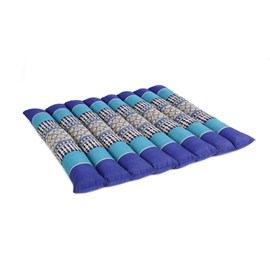Coussin yoga plat bleu océan