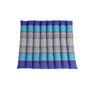 Coussin yoga plat bleu océan