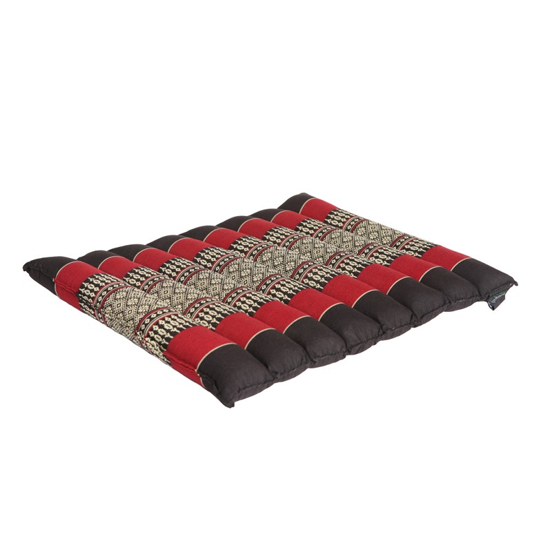 Coussin yoga plat noir rouge