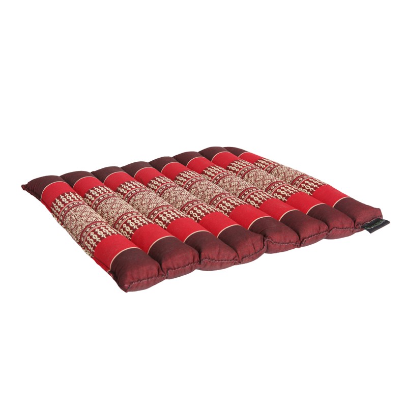 Coussin yoga plat rouge bourgogne