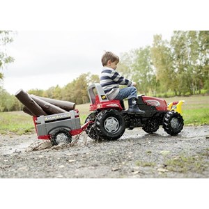 Remorque farm trailer rouge et argent
