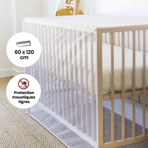 Moustiquaire lit bébé blanc 60x120 cm