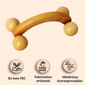 Coffret 4 accessoires de massage en bois
