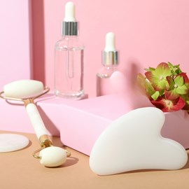 Guasha cristal de roche + rouleau jade