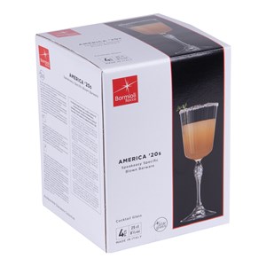 Boite de 4 verres à pied america 25 cl
