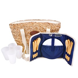 Sac de plage pique-nique lin 4p