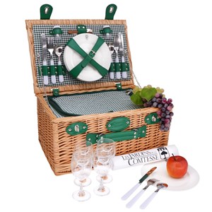 Panier pique-nique marly vichy vert 4p