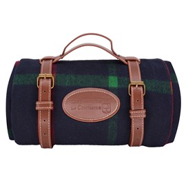 Couverture pique-nique tartan bleu nuit