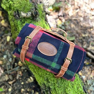 Couverture pique-nique tartan bleu nuit