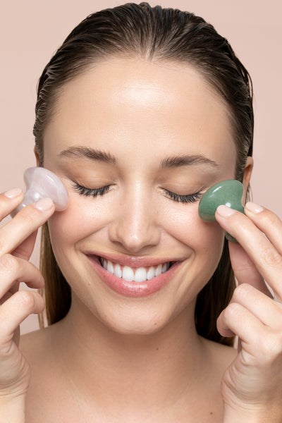 Fleur de massage en quartz rose