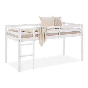 Lit mi-haut enfant - blanc - pin