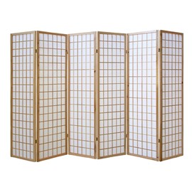 Paravent japonais bois naturel 6 parties
