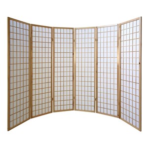 Paravent japonais bois naturel 6 parties