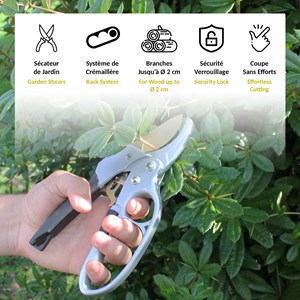 Secateur fishtec à crémaillière