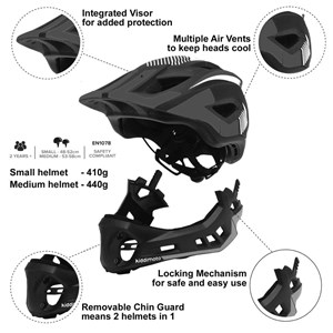 Casque vélo intégral noir rouge bleu s