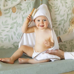 Lot de 2 cape de bain beige 70x70 cm