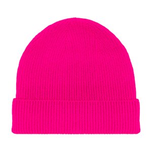 Bonnet mérinos et cachemire Rose néon